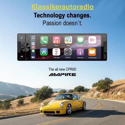 Das AMPIRE CPR60 Das AMPIRE CPR60 Autoradio ist das erste seiner Art in echtem 1-DIN Format mit drahtlosem Apple CarPlay und Android Auto